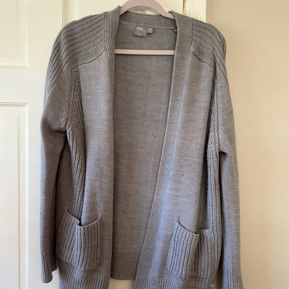 ASOS Gray Open Front Cardigan